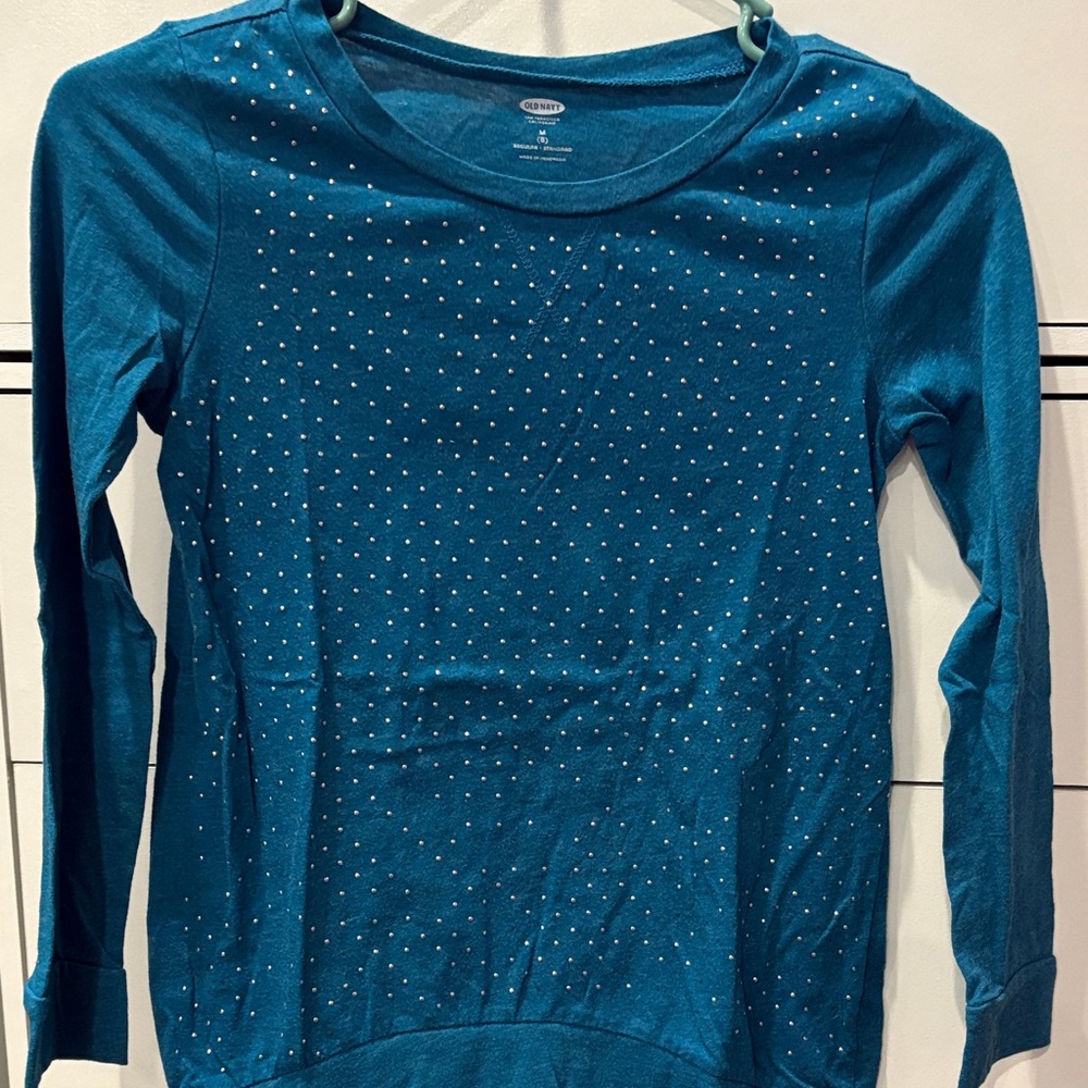 Kids Old Navy Blue Long Sleeve Top with Studded Design